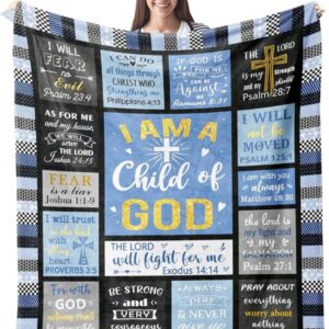 I Am a Child of God Blanket Blue